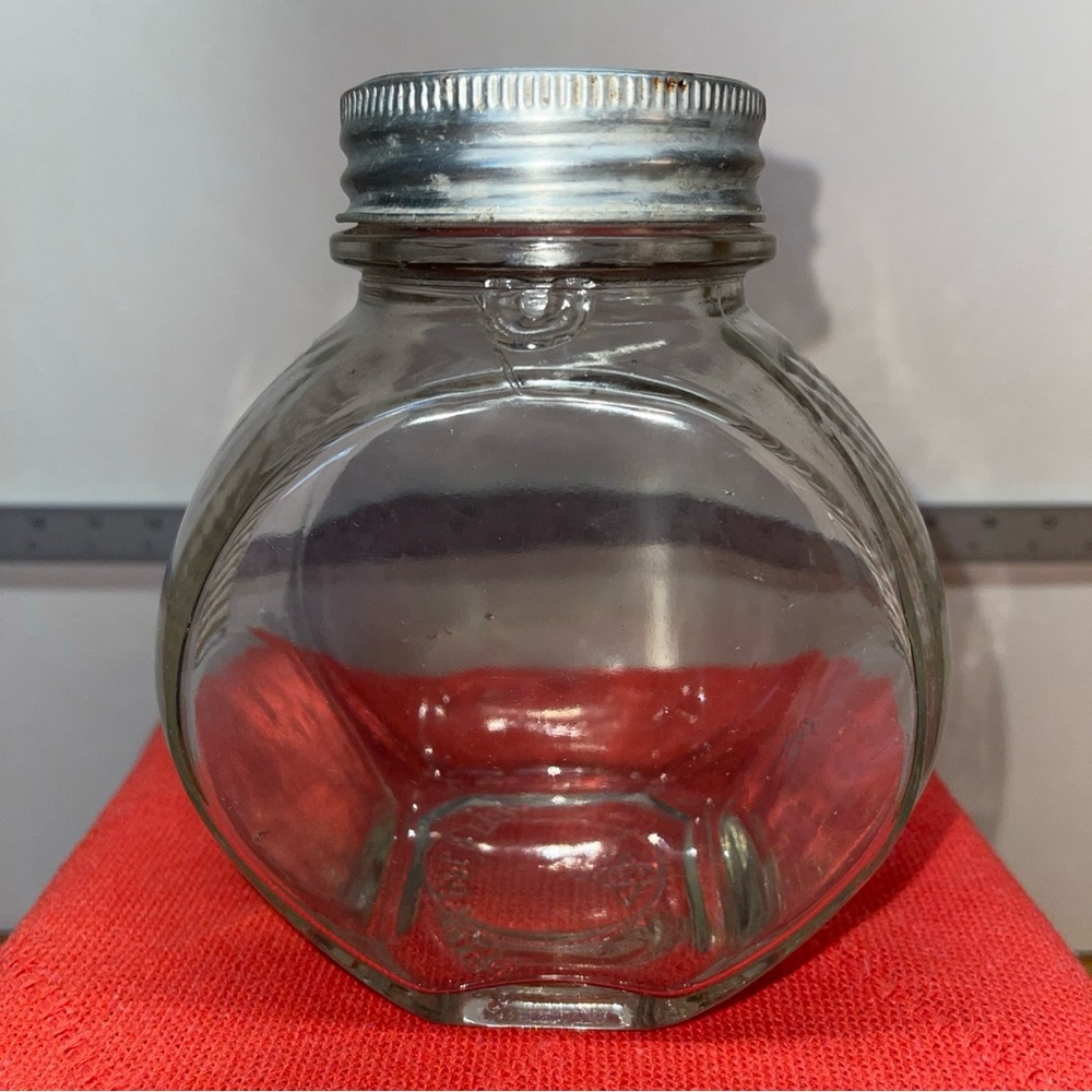 Vintage Ribbed Glass Refrigerator Water Bottle Aluminum Cap, Glass Cap